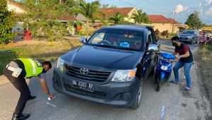 Sat Lantas Polres Bangka Barat Gelar Olah TKP Kasus Laka Lantas Yang Mengakibatkan 1 Orang Meninggal Dunia