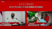 President Jokowi Oversees Vaccination for Students, Door-to-Door Vaccination