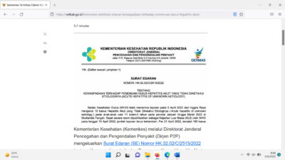 Health Ministry Warns of Acute Hepatitis Cases