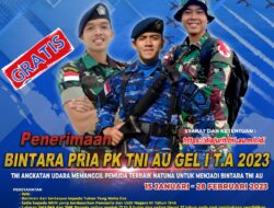 Lanud Raden Sadjad Buka Pendaftaran Bintara Pria PK Gelombang I TA 2023