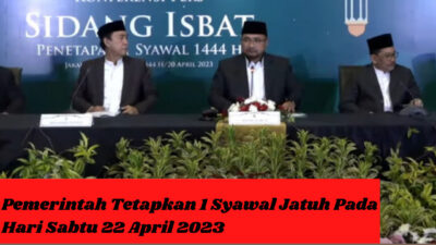 Pemerintah Tetapkan 1 Syawal Jatuh Pada Hari Sabtu 22 April 2023