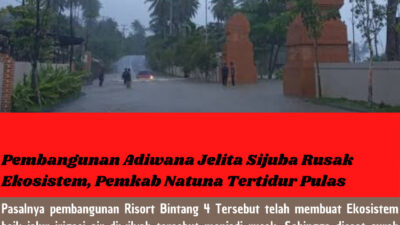 Pembangunan Adiwana Jelita Sijuba Rusak Ekosistem, Pemkab Natuna Tertidur Pulas