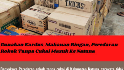 Gunakan Kardus  Makanan Ringan, Peredaran Rokok Tanpa Cukai Masuk Ke Natuna