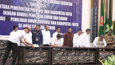 Penandatanganan Naskah Perjanjian Hibah Daerah Pemilukada Serentak Se-NTT Tahun 2024