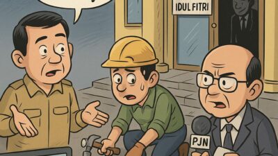 Proyek Penggantian Lantai Kantor Bupati  Natuna di Duga Ilegal, Dikerjakan Diam-Diam Saat Libur