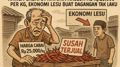 Akibat Ekonomi Lesu, Harga Cabe Merosot Hingga 25 Ribu Per Kg,  Petani Merugi