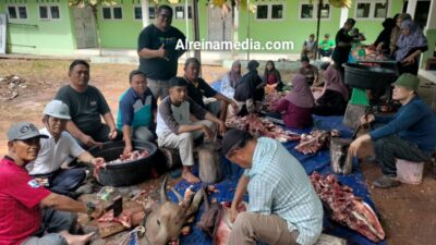 Sukses Gaspol, Masjid Besar Nurul Iman Kijang Distribusikan Daging Kurban