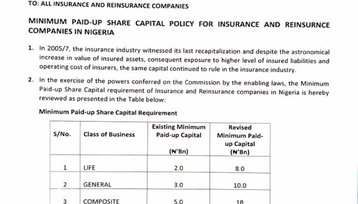 NAICOM Upholds Minimum Capital for Insurtechs