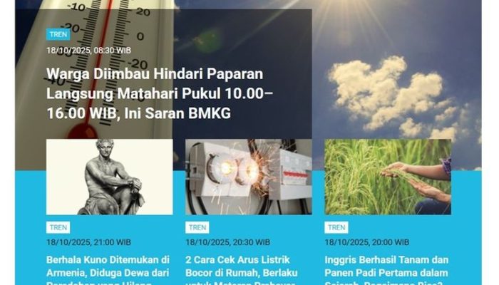 Tren Populer: Hindari Sinar Matahari Pukul 10.00-16.00 | Gunung di Iran “Bangun” Setelah Tidur 700.000 Tahun