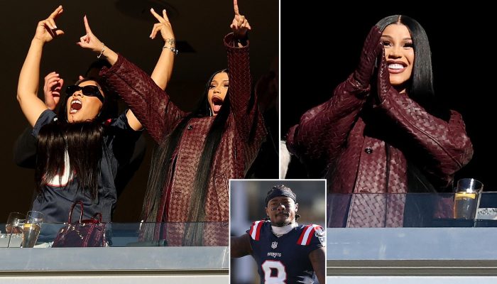 Pregnant Cardi B Celebrates Patriots Win with Boyfriend Stefon Diggs