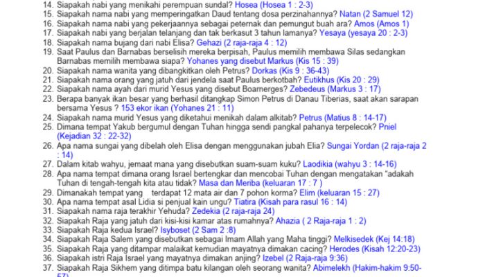 10 Soal Alkitab PL: Uji Imanmu!