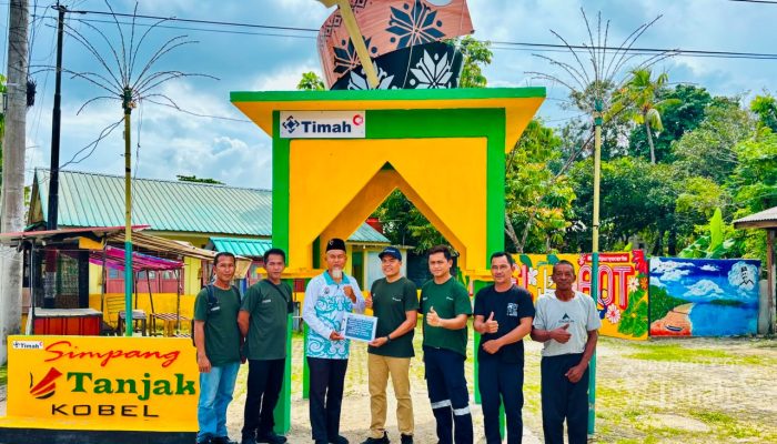 PT Timah Dukung Pembangunan Gerbang Tanjak, Perkuat Identitas Budaya Melayu di Desa Sawang Laut