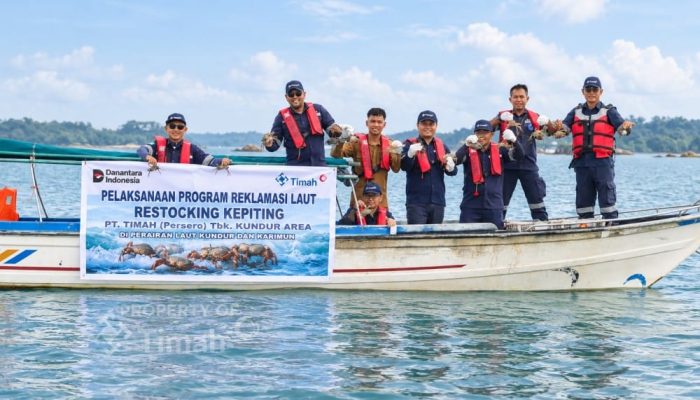 PT Timah Kembali Restocking 1.000 Kepiting Bakau di Kundur